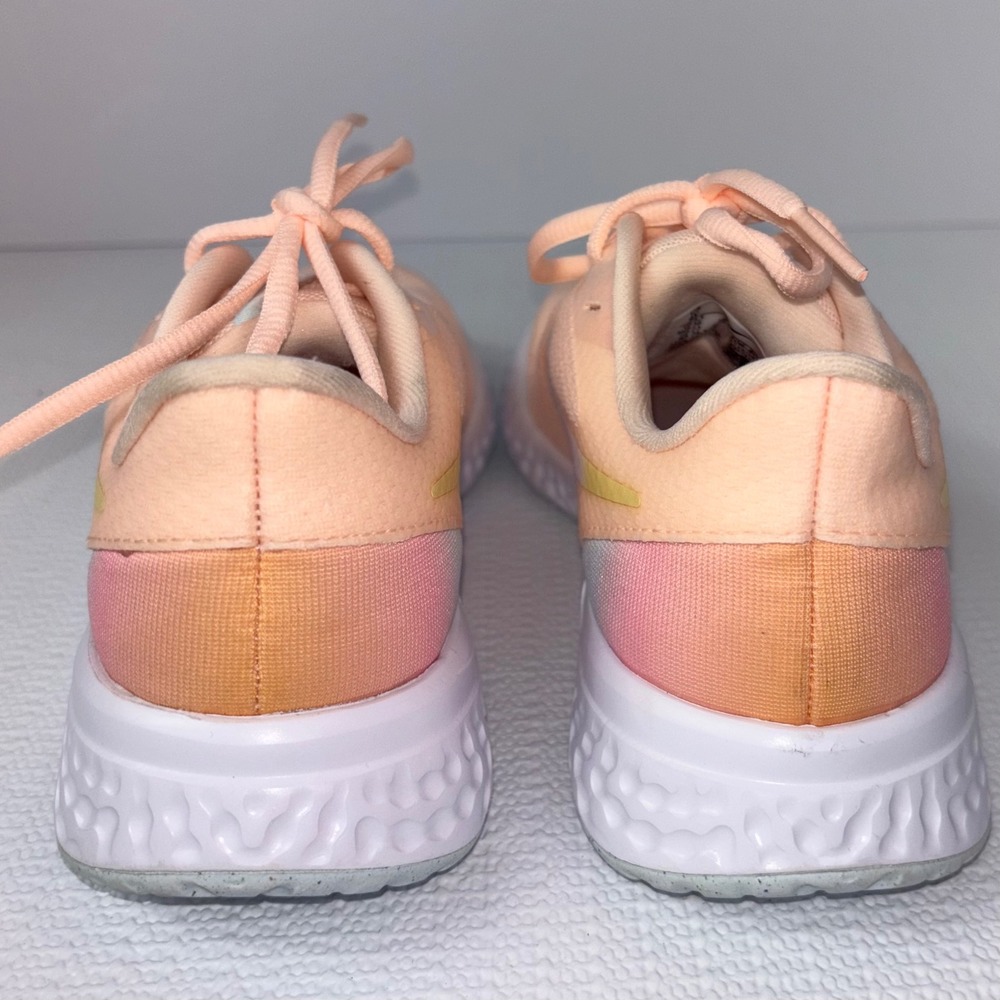 Nike Revolution 5 Peach Blue Iridescent Kids Running Shoes Sneakers Girl Size 4Y - Picture 4 of 8